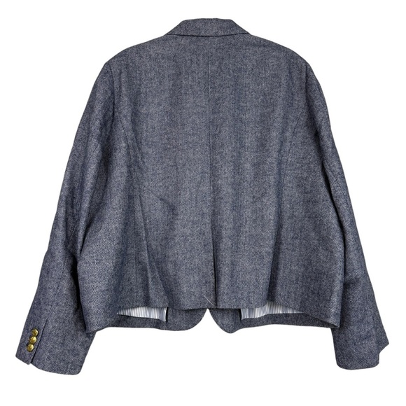 J Crew 2024 Classic Herringbone Wool Blend Two Hutton Schoolboy Blazer - Picture 4 of 7